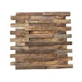 Ekena Millwork Interlocking Boat Wood Mosaic Wall Tile, Natural Finish, 11 7/8"W x 11 7/8"H x 1/2"P WPW12X12INMENA